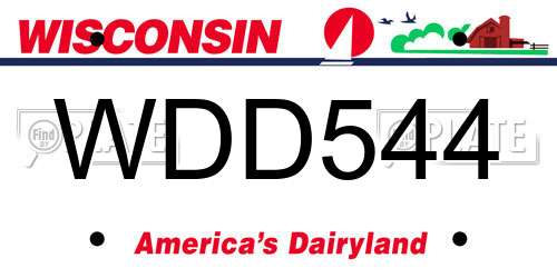 WDD544 Wisconsin License Plate