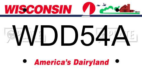 WDD54A Wisconsin License Plate