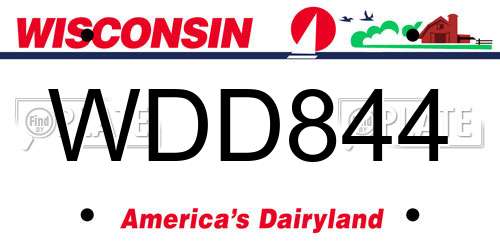 WDD844 Wisconsin License Plate