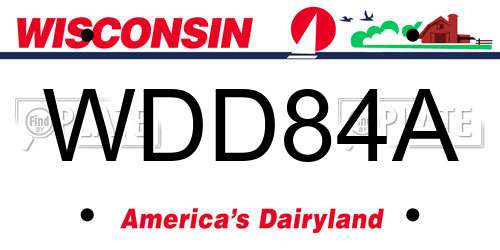 WDD84A Wisconsin License Plate