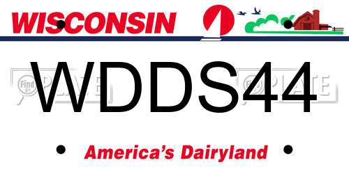 WDDS44 Wisconsin License Plate