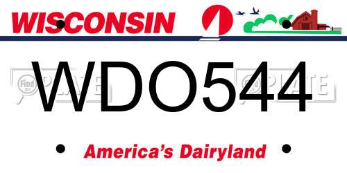 WDO544 Wisconsin License Plate