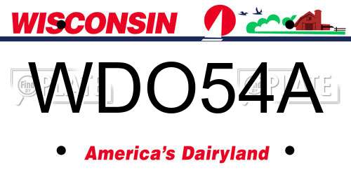 WDO54A Wisconsin License Plate