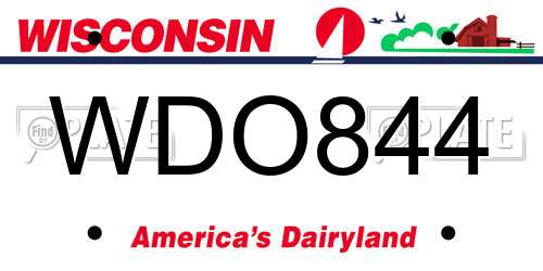 WDO844 Wisconsin License Plate