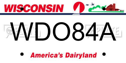 WDO84A Wisconsin License Plate