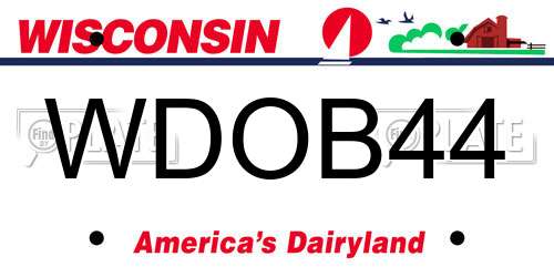 WDOB44 Wisconsin License Plate