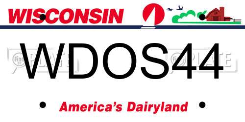 WDOS44 Wisconsin License Plate