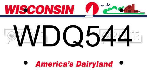 WDQ544 Wisconsin License Plate