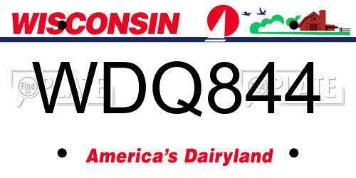 WDQ844 Wisconsin License Plate