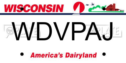 WDVPAJ Wisconsin License Plate