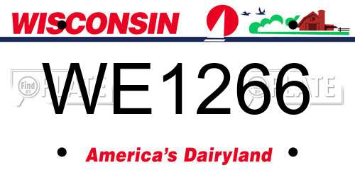 WE1266 Wisconsin License Plate
