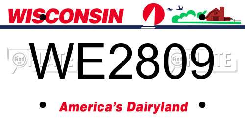 WE2809 Wisconsin License Plate