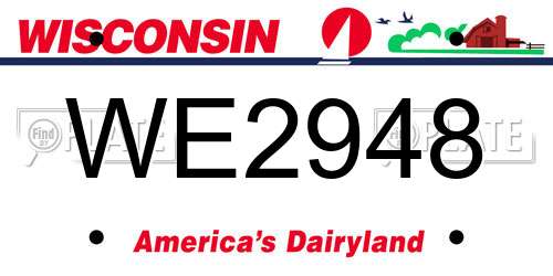 WE2948 Wisconsin License Plate