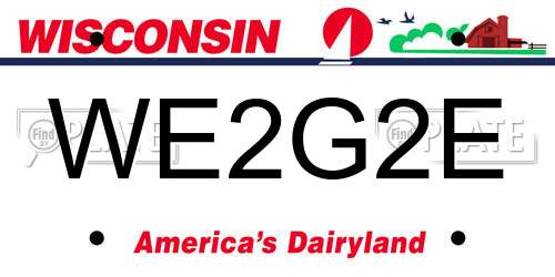 WE2G2E Wisconsin License Plate