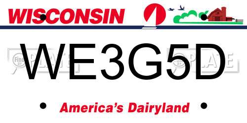 WE3G5D Wisconsin License Plate