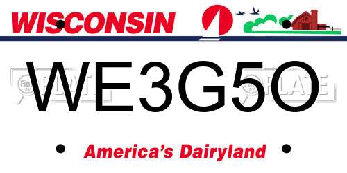 WE3G5O Wisconsin License Plate