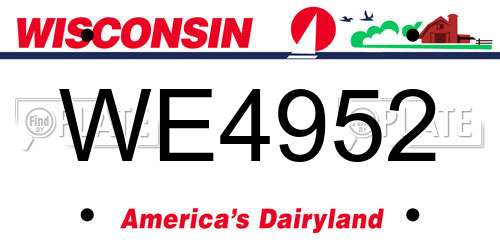 WE4952 Wisconsin License Plate