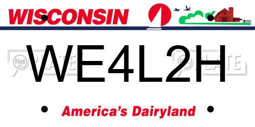 WE4L2H Wisconsin License Plate