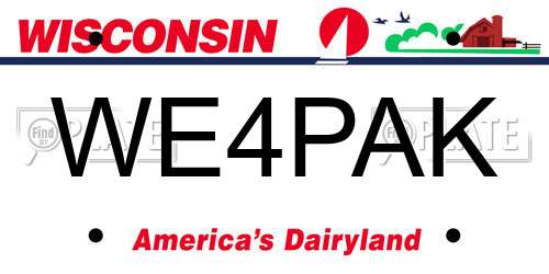 WE4PAK Wisconsin License Plate