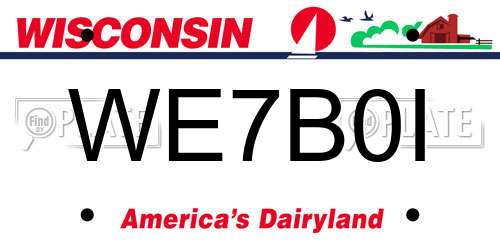 WE7B0I Wisconsin License Plate