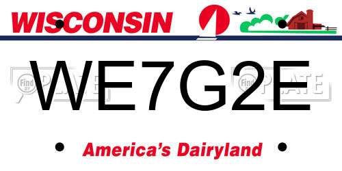 WE7G2E Wisconsin License Plate