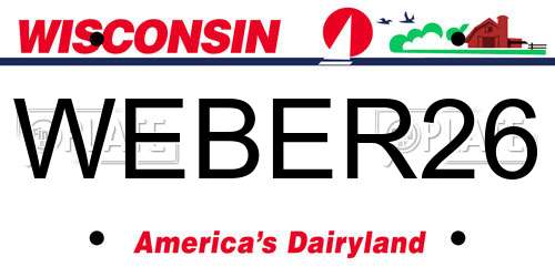 WEBER26 Wisconsin License Plate