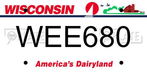 WEE680 Wisconsin License Plate