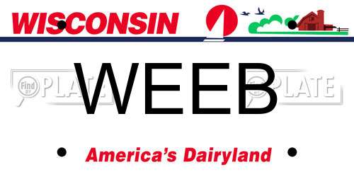WEEB Wisconsin License Plate