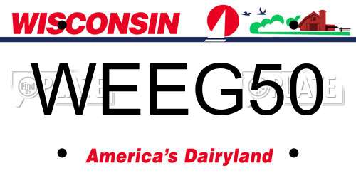 WEEG50 Wisconsin License Plate