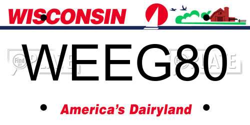 WEEG80 Wisconsin License Plate