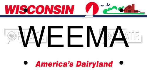 WEEMA Wisconsin License Plate