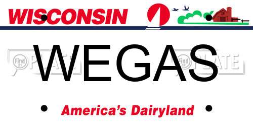 WEGAS Wisconsin License Plate