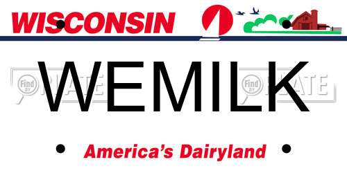WEMILK Wisconsin License Plate