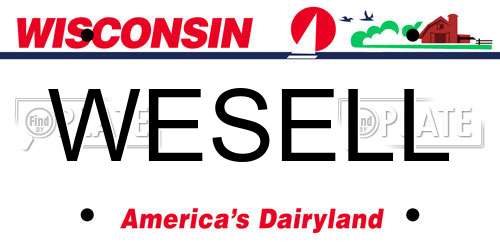 WESELL Wisconsin License Plate