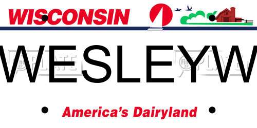 WESLEYW Wisconsin License Plate