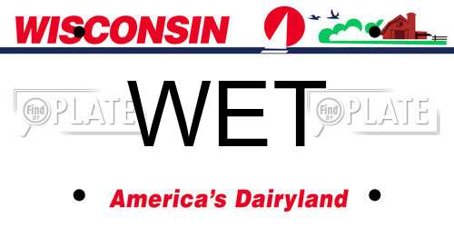 WET Wisconsin License Plate