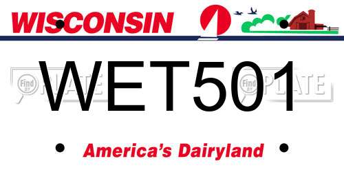 WET501 Wisconsin License Plate