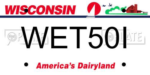 WET50I Wisconsin License Plate