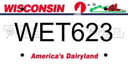 WET623 Wisconsin License Plate