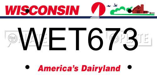 WET673 Wisconsin License Plate