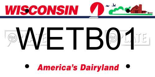 WETB01 Wisconsin License Plate