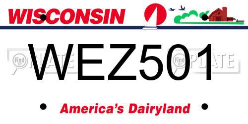 WEZ501 Wisconsin License Plate