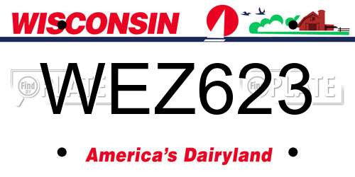 WEZ623 Wisconsin License Plate
