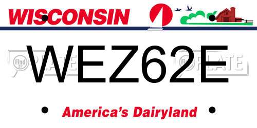 WEZ62E Wisconsin License Plate