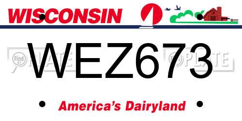 WEZ673 Wisconsin License Plate