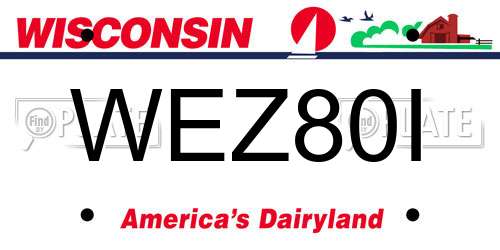 WEZ80I Wisconsin License Plate