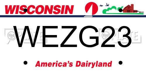 WEZG23 Wisconsin License Plate