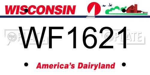 WF1621 Wisconsin License Plate