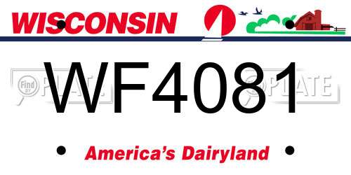 WF4081 Wisconsin License Plate