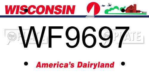WF9697 Wisconsin License Plate